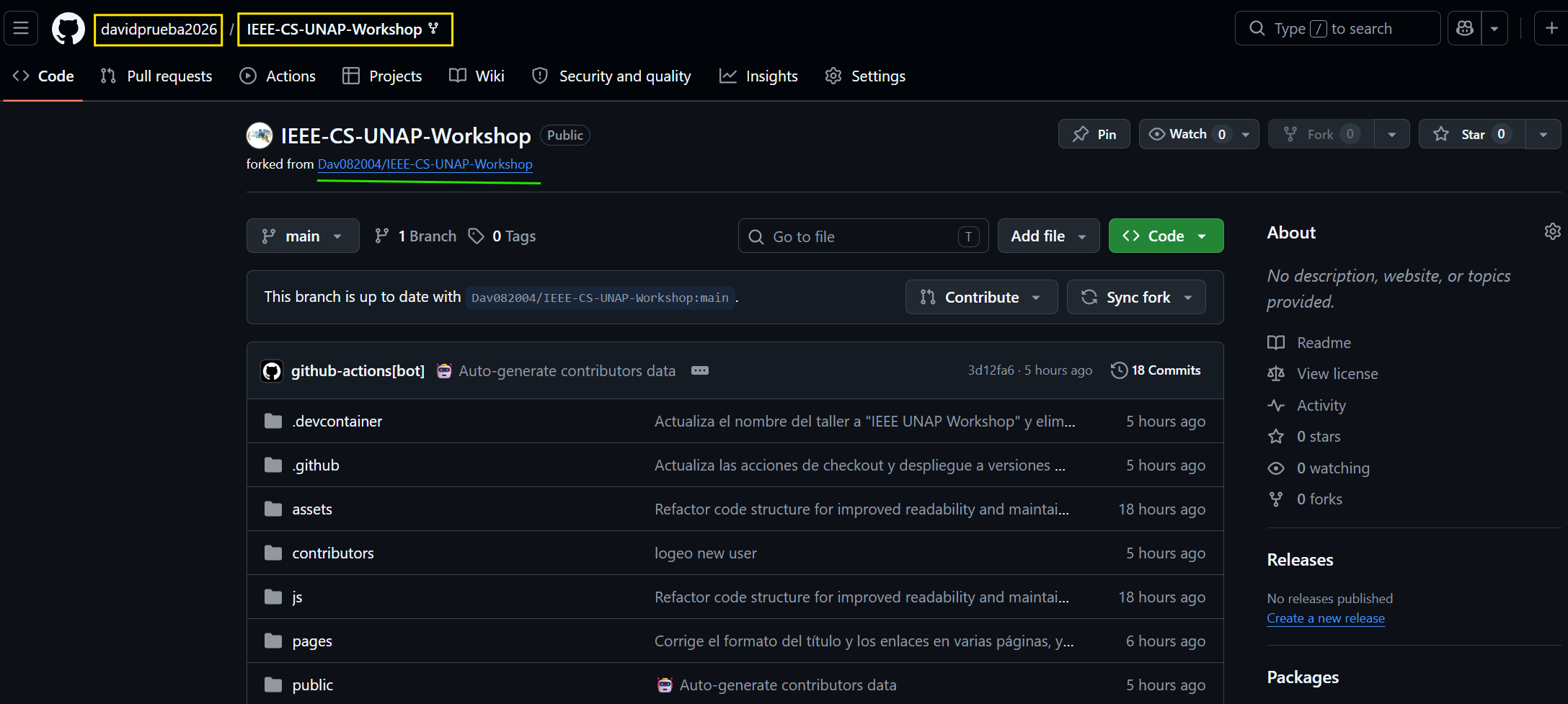 Paso 3: Verificar fork