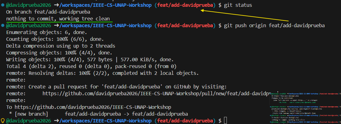 Paso 9: Push a GitHub