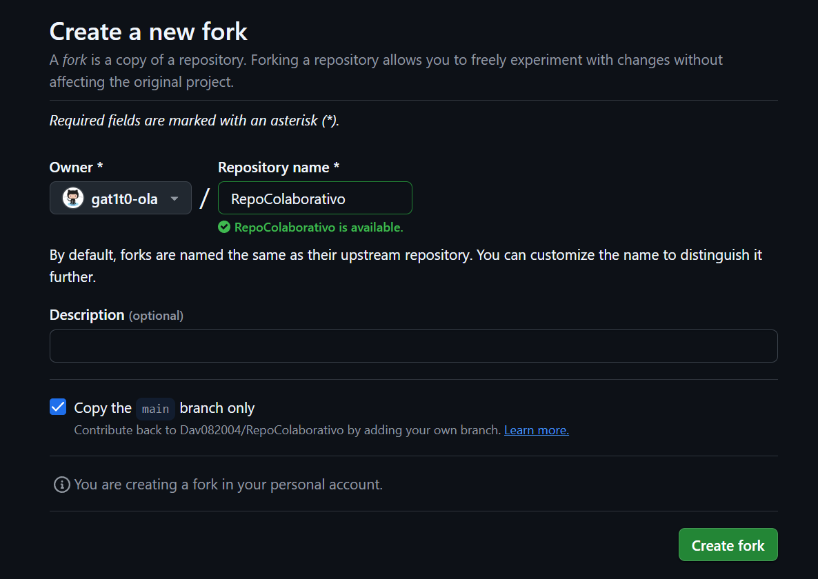 Paso 2: Fork del repositorio
