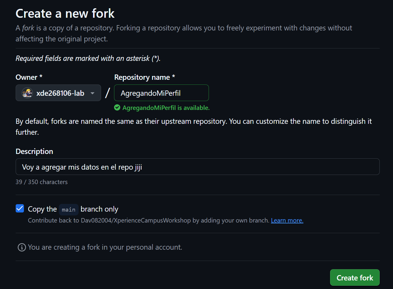 Paso 2: Fork del repositorio