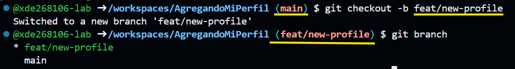 Paso 6: Crear nueva rama