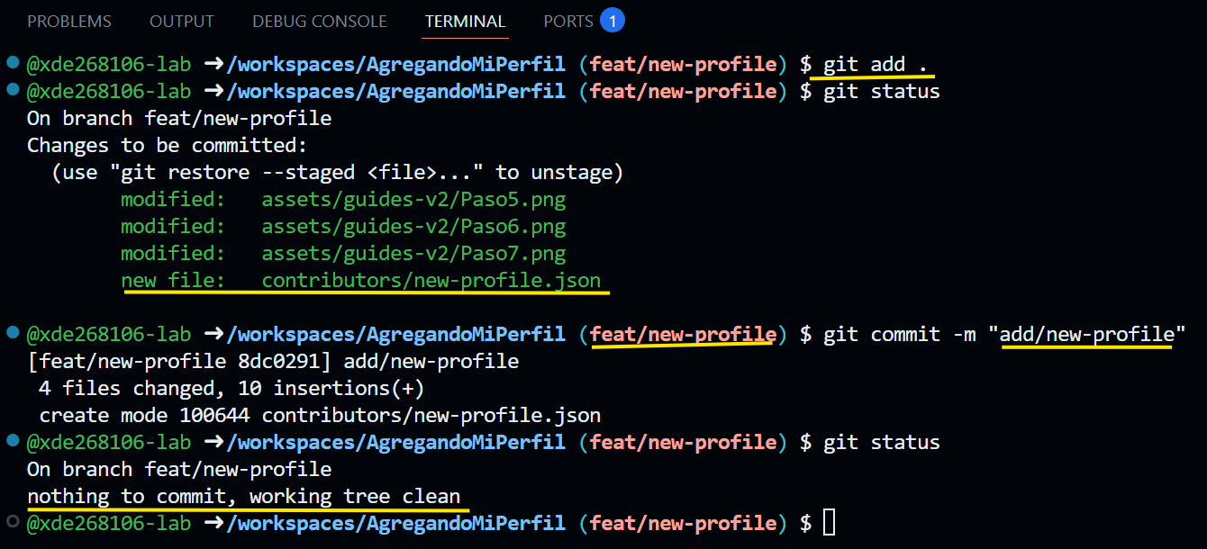 Paso 8: Preparar commit