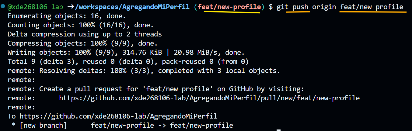 Paso 9: Push a GitHub